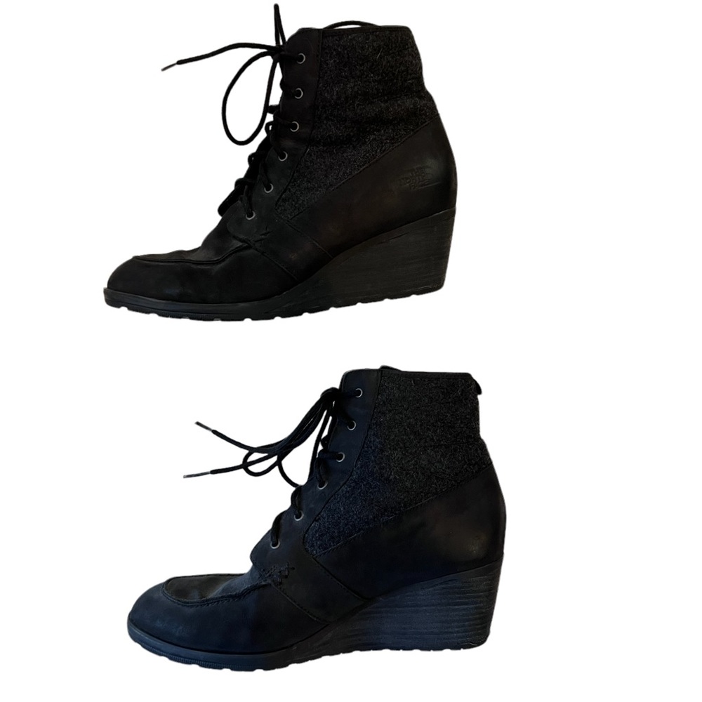 Womens North Face Bridgeton Lace-up Wedge Black Mixed Fabric Boots Size 10